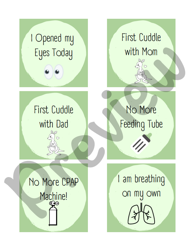 NICU Milestone Cards