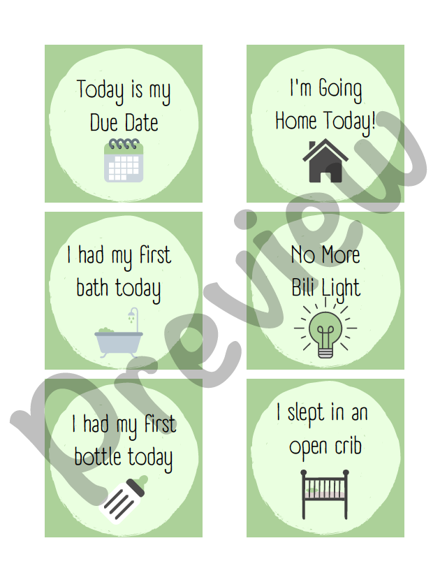 NICU Milestone Cards